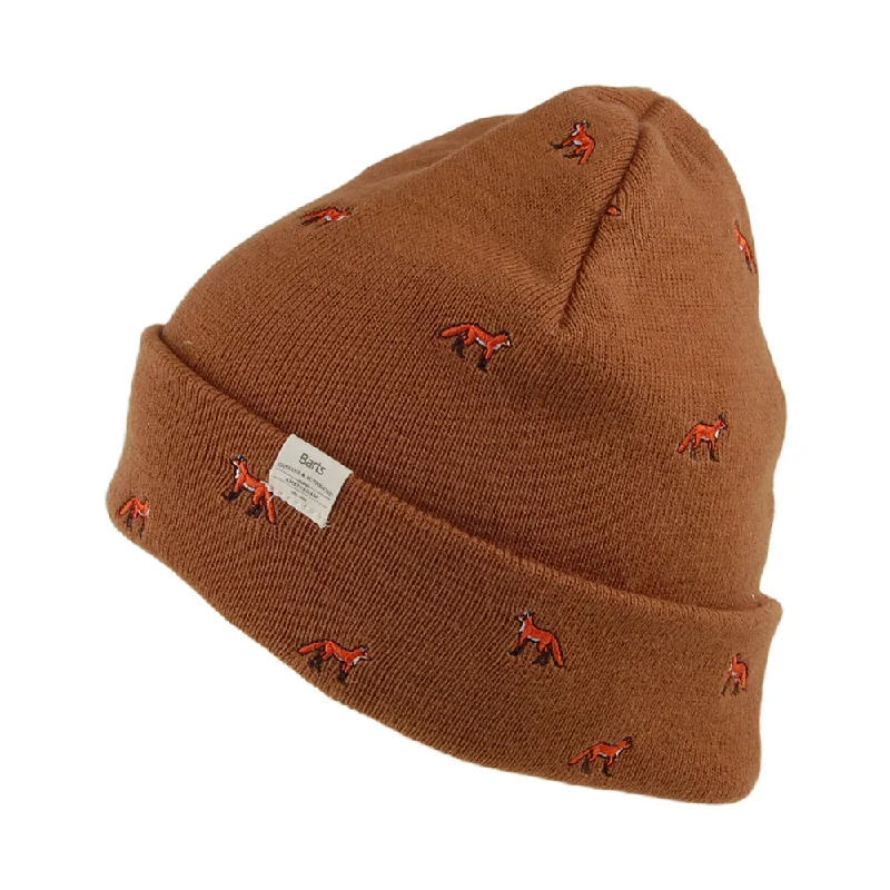 Embroidered name cap for unique personal touch -Barts Hats Vinson Fox Cuffed Beanie Hat - Toffee