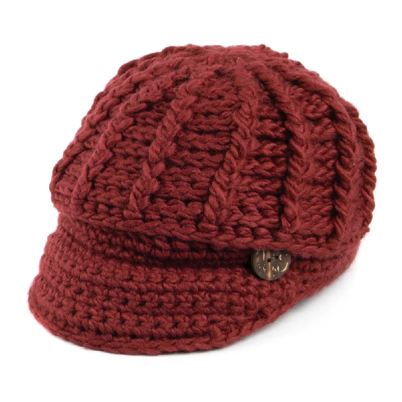 Canvas baseball cap for long-lasting wear -Scala Hats Letizia Crochet Peaked Beanie Hat - Autumn