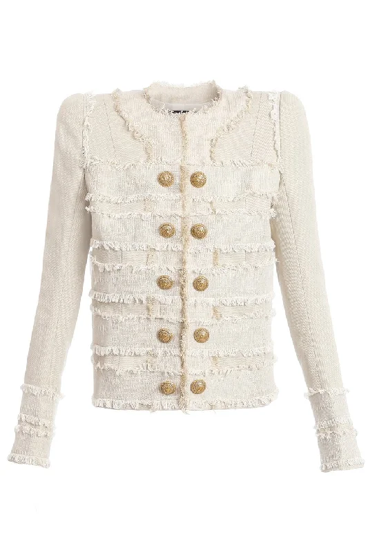 Sequined Jackets for Sparkle -Side To Side Fringe Jacket