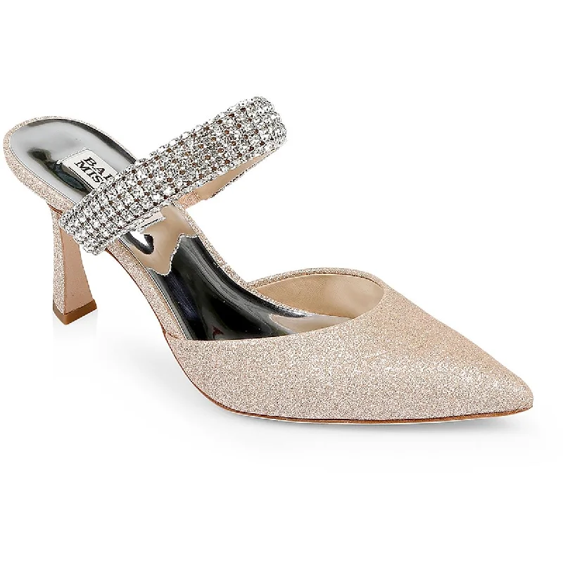 Ladies shoes featuring snakeskin prints are bold -Badgley Mischka Womens Sadiya Glitter Rhinestone Pumps