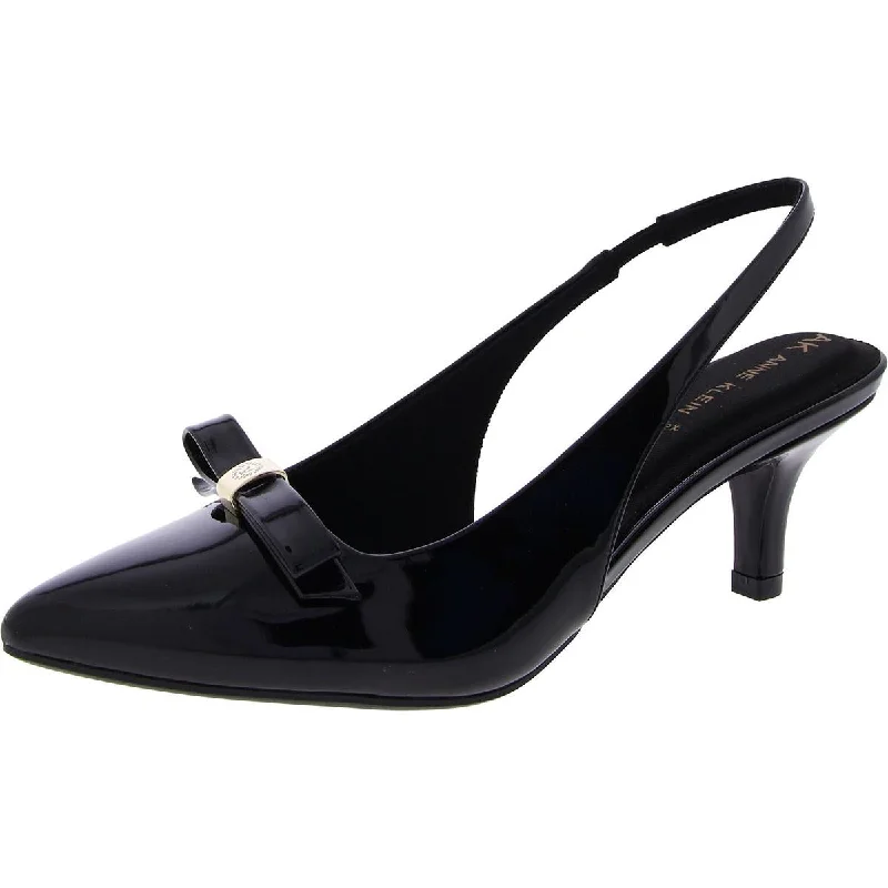 Ladies shoes for everyday wear stay durable -Anne Klein Womens Farrie Patent Pumps Slingback Heels