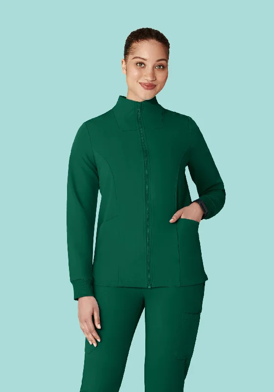 Wedding Jackets for Ceremony -Women's Modern Scrub Jacket Hunter Green