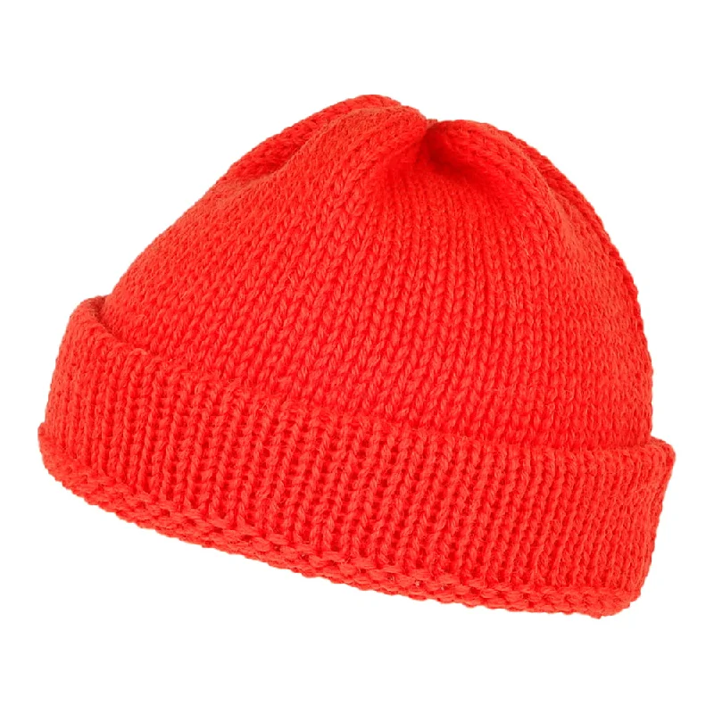 Lightweight sports cap for active workout days -Highland 2000 Short Fishermans English Wool Beanie Hat - Orange