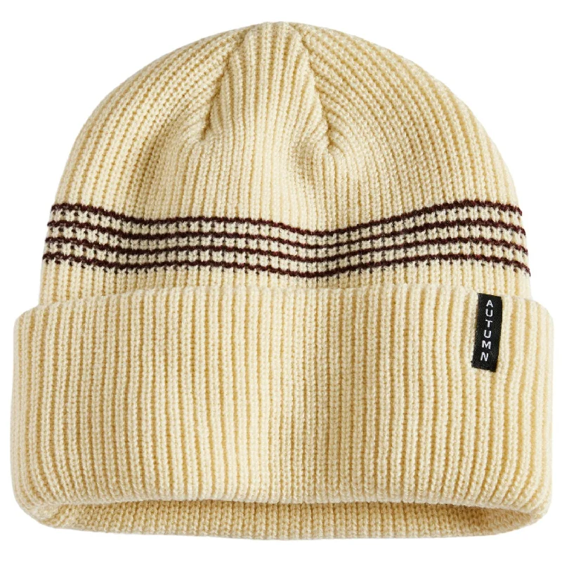 Embroidered cap with personalized name design -Autumn Mini Stripe Beanie 2025