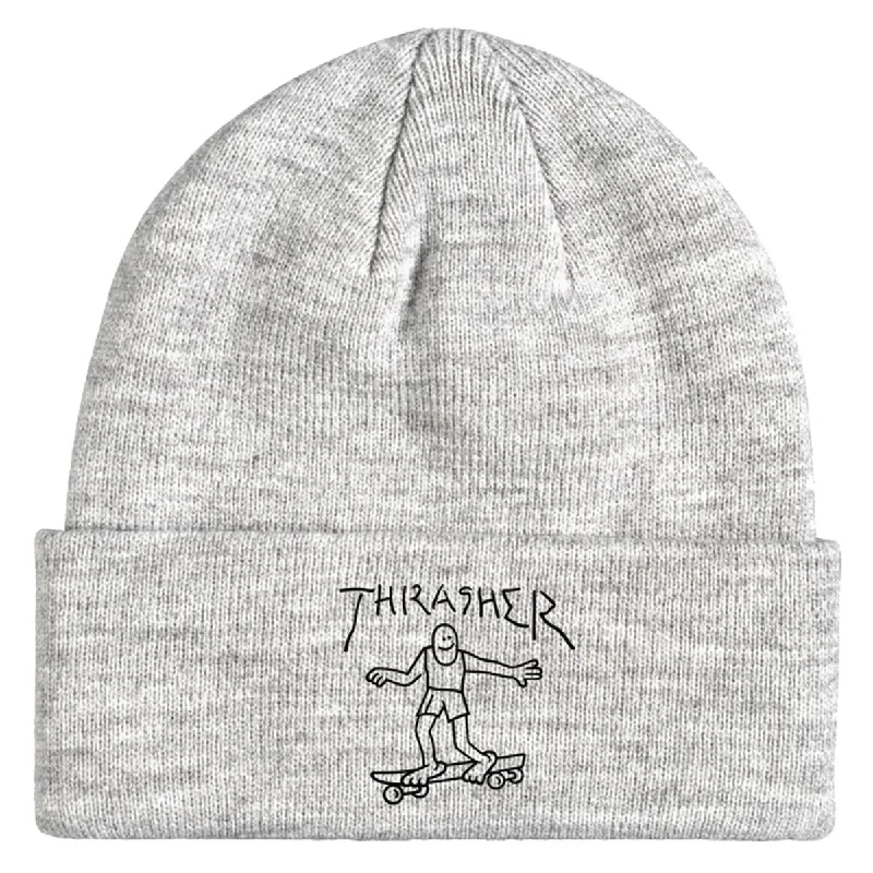 Cotton mesh cap for airy outdoor comfort -Thrasher - Gonz Beanie Grey