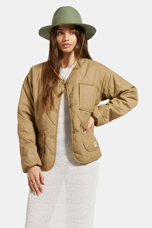 Sustainable Jackets for Eco-Friendly -Delilah Quilted Jacket - Khaki