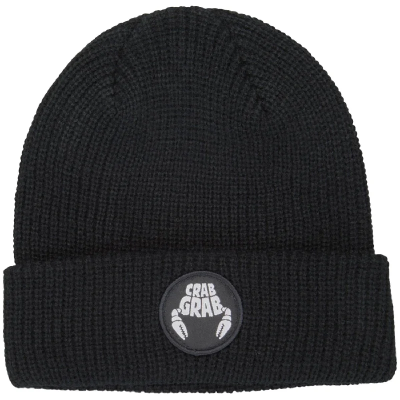 Bold graphic cap for standout fashion flair -Crab Grab Circle Patch Beanie