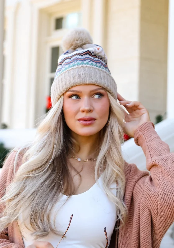 Minimalist cap for sleek simple style -Deluxe Coziness Beige Pom Pom Beanie - DOORBUSTER