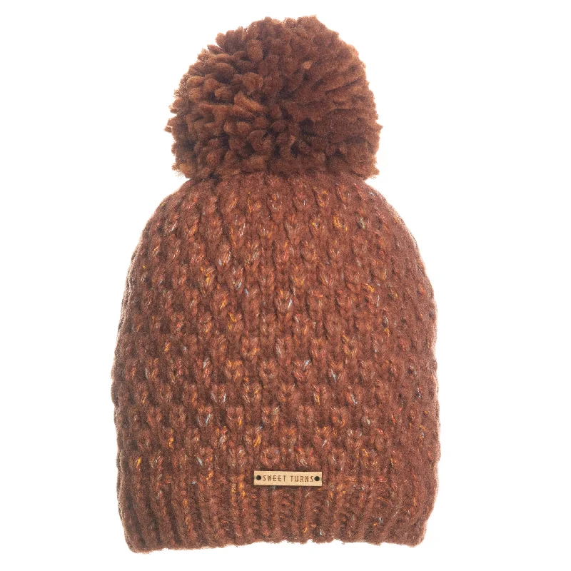 Black snapback cap for sharp modern looks -Audrey Beanie in Rust