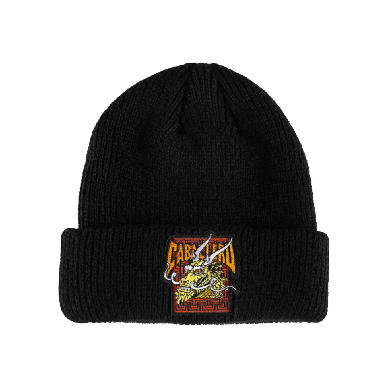 Trucker cap with retro patch design -Cab Dragon Beanie (Black)