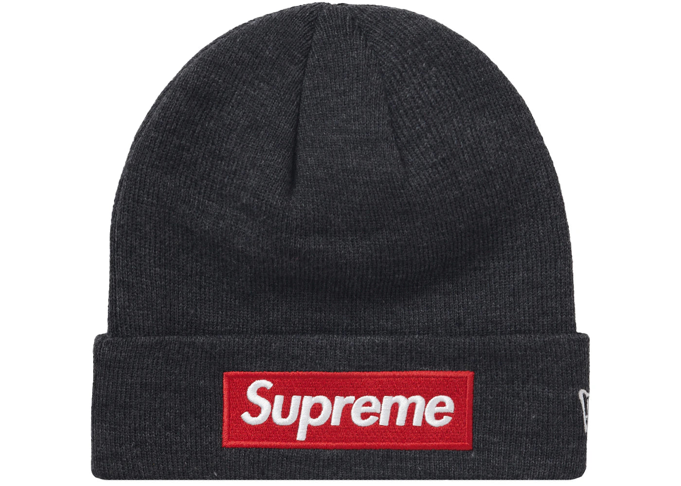 Designer cap for high-end brand appeal -Supreme New Era Box Logo Beanie (FW21) Charcoal