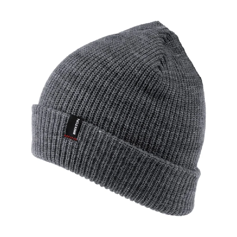 Leather trucker cap for edgy rugged appeal -Brixton Hats Heist Cuffed Beanie Hat - Dark Grey