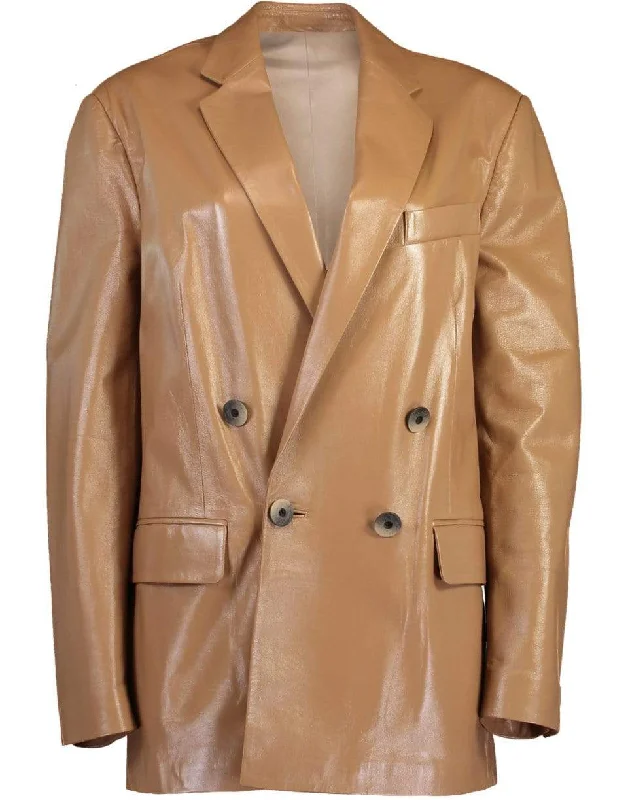 Office Jackets for Professional -Biscuit Gem Leather Jacket