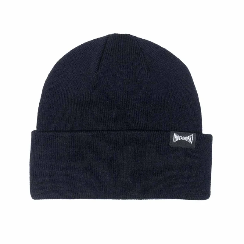 Adjustable dad cap for easy size tweaks -Independent - Span Label Beanie Midnight