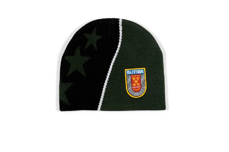 Camouflage cap with adjustable strap back -Butter Goods Crown Skully Beanie 'Dark Green'