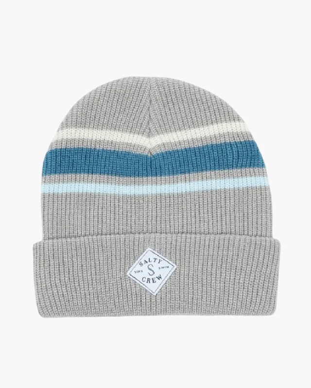 Retro cap with faded wash finish -Tippet Stripe Beanie - Stone