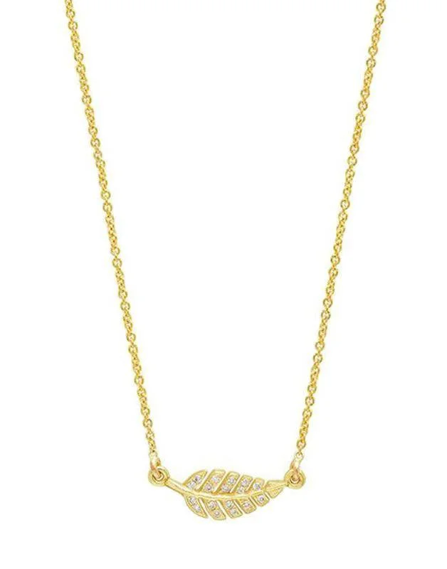 Mini Dresses for Youthful Style -Mini Diamond Leaf Necklace