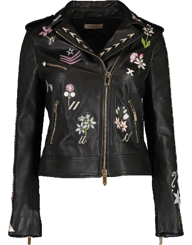 Abstract Jackets for Creative -Ryder Embroidered Leather Jacket