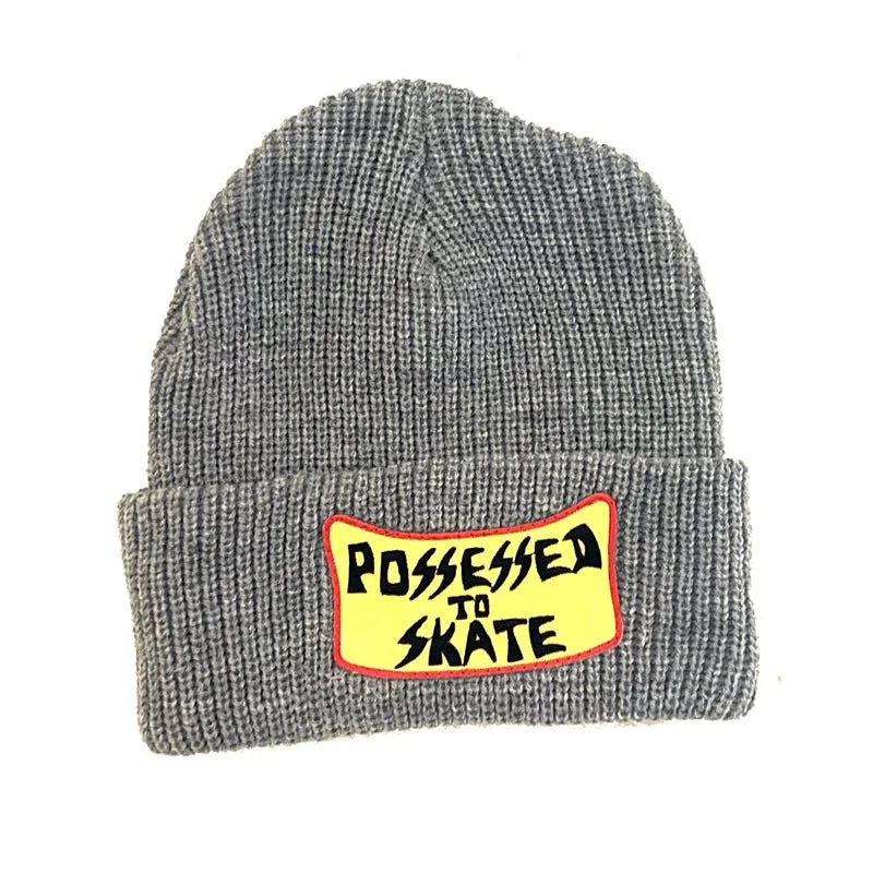 Classic baseball cap for casual everyday wear -Dogtown Skateboards Suicidal Skates Possessed to Skate Patch Heather Grey Beanie