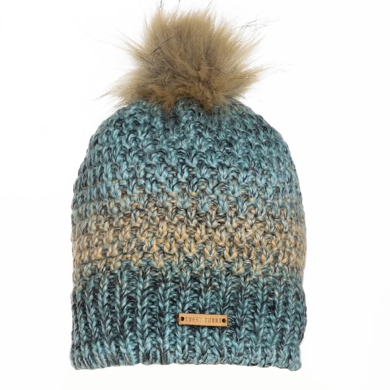 Washed denim cap for broken-in softness -Early Rise Beanie in Sky Blue