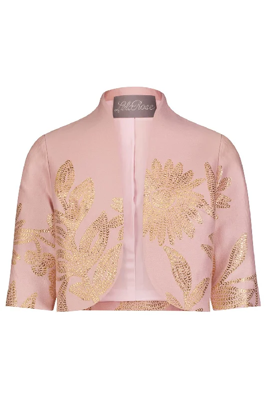 Reflective Jackets for Safety -Floral Metallic Cropped Jacket