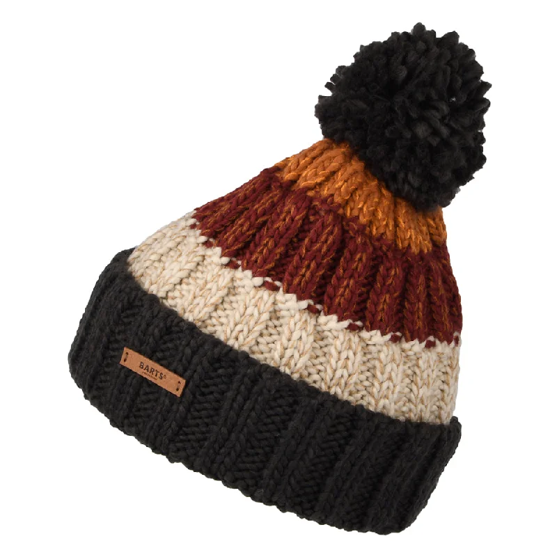 Black baseball cap for sleek all-black looks -Barts Hats Wilhelm Bobble Hat - Burgundy-Multi