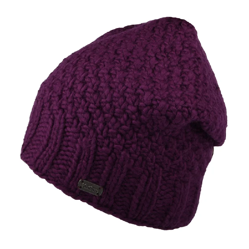 Neon graphic cap for eye-catching night runs -Kusan Button Down Beanie Hat - Purple