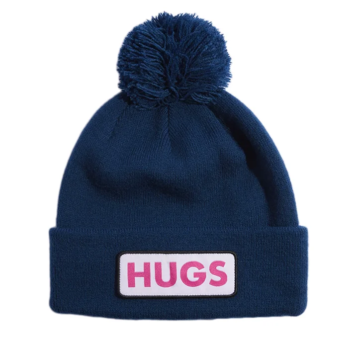 Bright red cap for standout team spirit -Coal Vice Pom Beanie -  Marine Blue