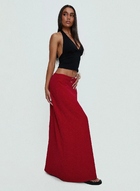 Mini Dresses for Summer Vacations -Devoted Maxi Skirt Red