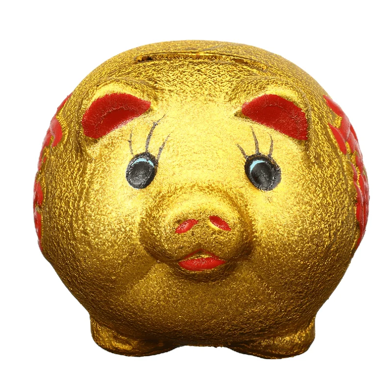 Mini Dresses for Party Nights -5'' Gold Ceramic Piggy Bank Mini Cute Pig Children Coin Collection Gift Decorations