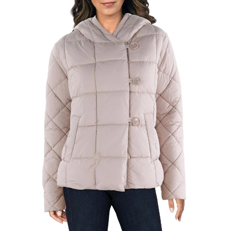 Brown Jackets for Earthy -Bernado Womens Quilted Hooded Puffer Jacket