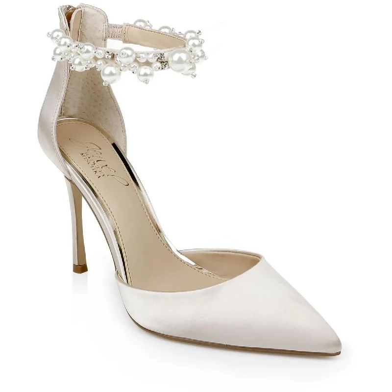 Ladies shoes for wide feet fit comfortably -Jewel Badgley Mischka Womens Layne Zipper Pumps