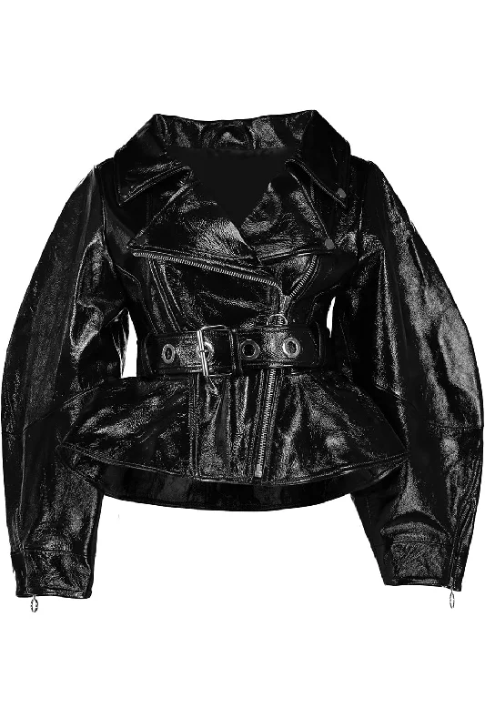 Button-Up Jackets for Traditional -Cinched Biker Jacket