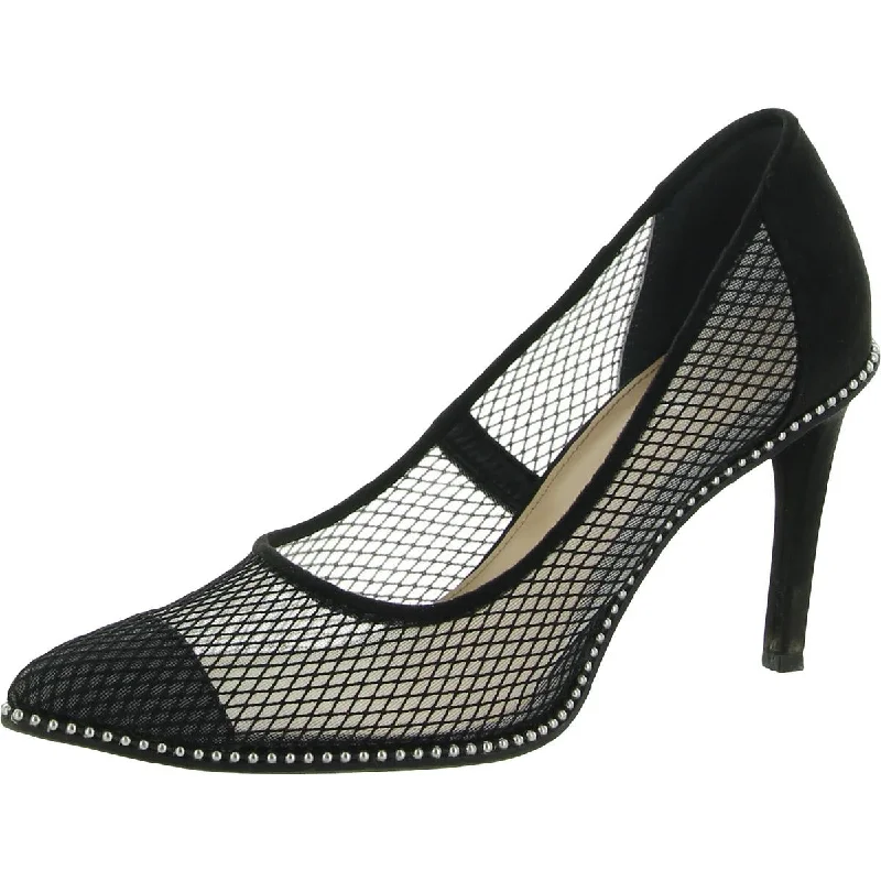 Ladies shoes with rubber soles grip well -Bar III Womens Binsa Embellished Mesh Pumps