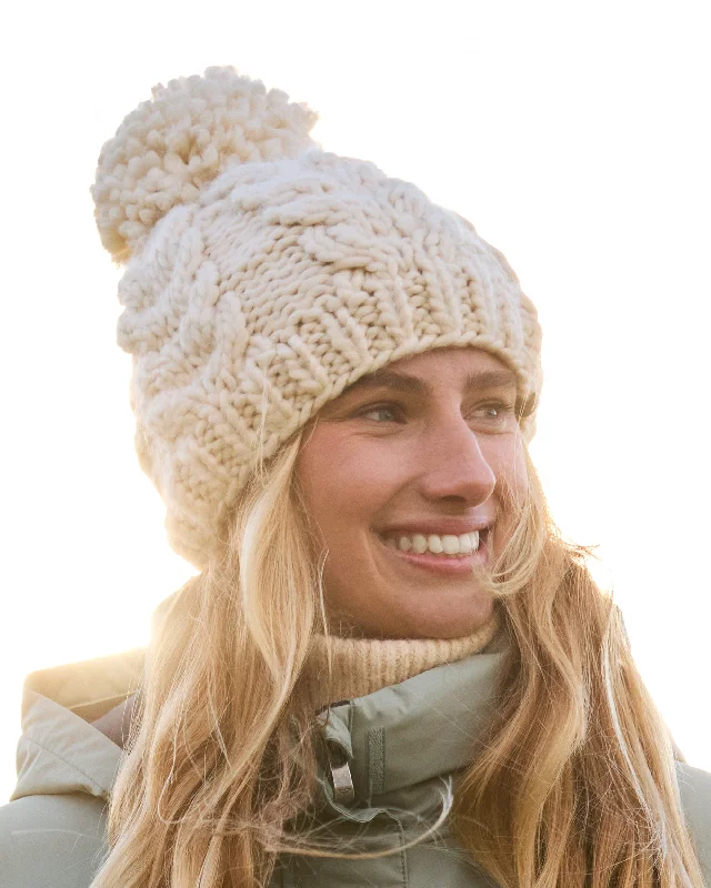 Lightweight cap with quick-dry fabric finish -Winter Chunky Beanie - Buttercream