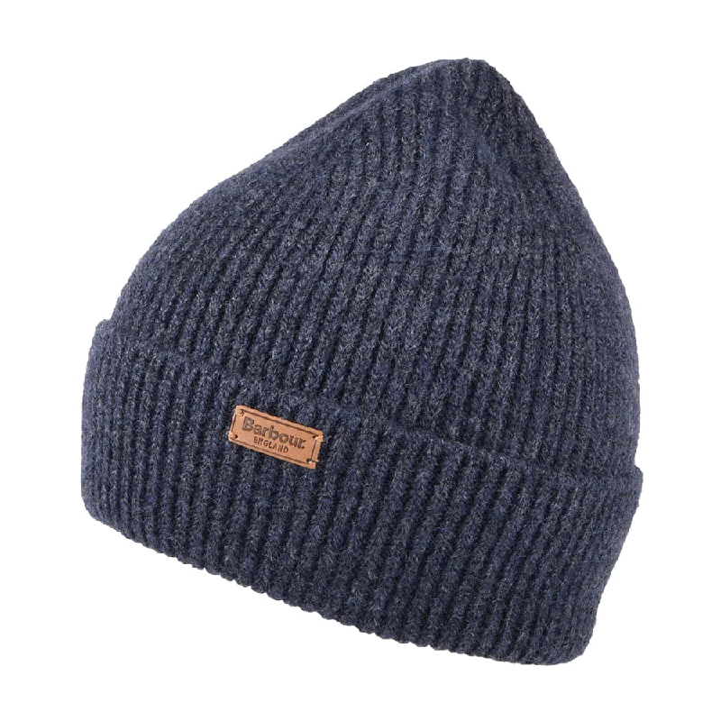 Graphic trucker cap for playful fashion flair -Barbour Hats Pendle Recycled Cuffed Beanie Hat - Navy Blue