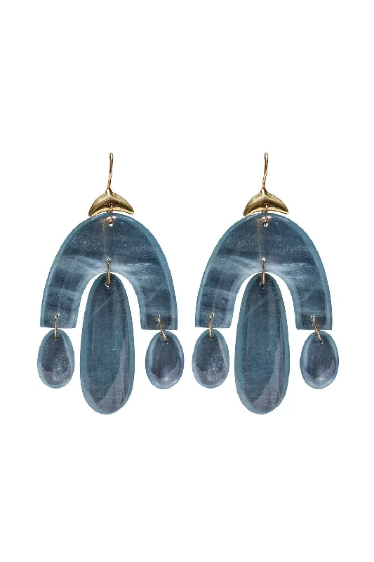 Mini Dresses for Trendy Fashionistas -Mini Aquamarine Chandelier Earrings