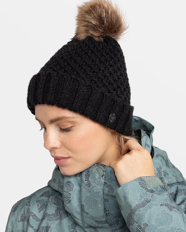 Wool trucker cap for warm stylish wear -Blizzard Cuff Beanie - True Black