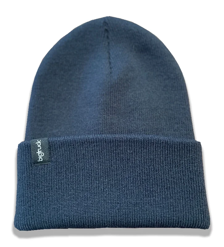 Canvas trucker cap for tough outdoor wear -Navy Fold Beanie