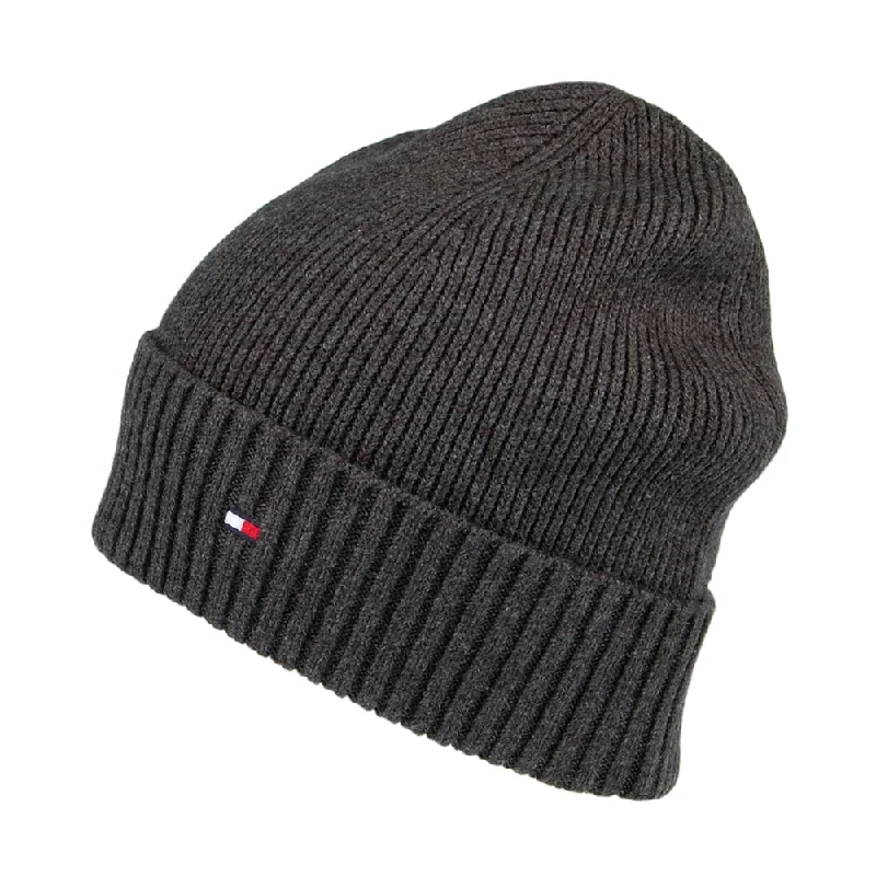 Lightweight cap with quick-dry fabric finish -Tommy Hilfiger Hats Pima Essential Flag Cotton Cashmere Beanie Hat - Grey