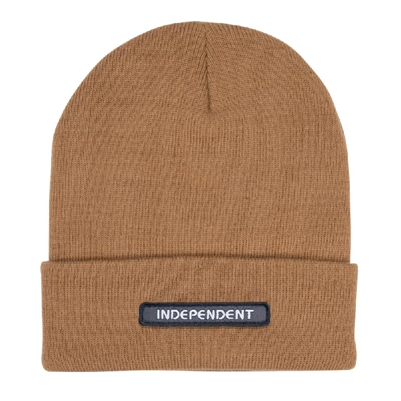 Classic cap with subtle tonal embroidery -Groundwork Beanie (Saddle Brown)