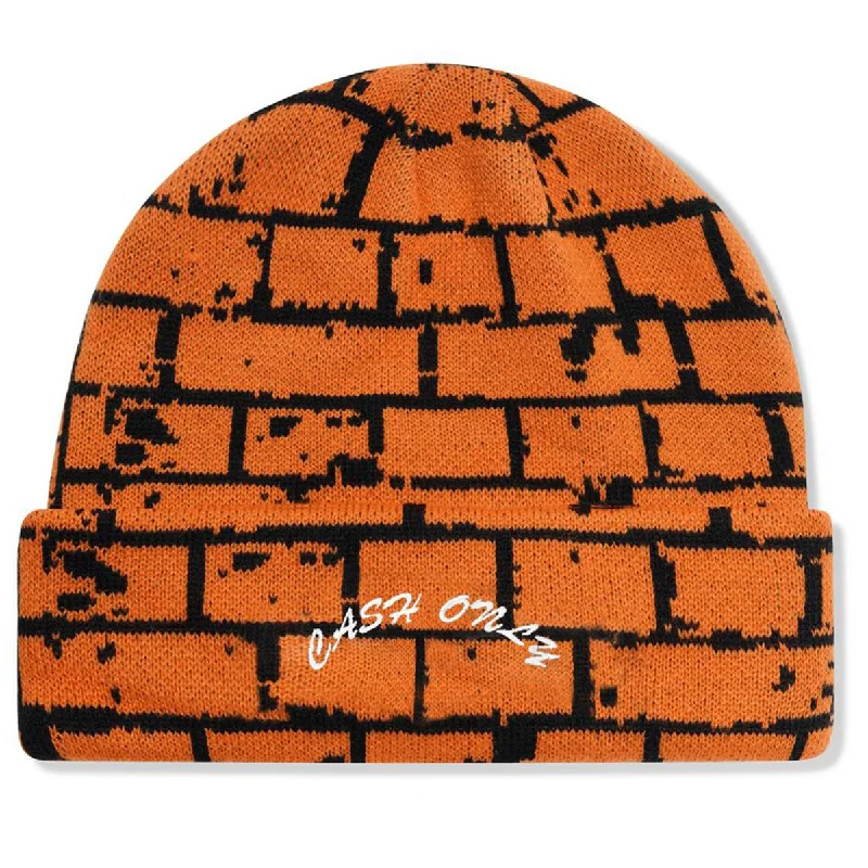 Retro cap with 80s-inspired color blocks -Cash Only - Bricks Beanie Orange