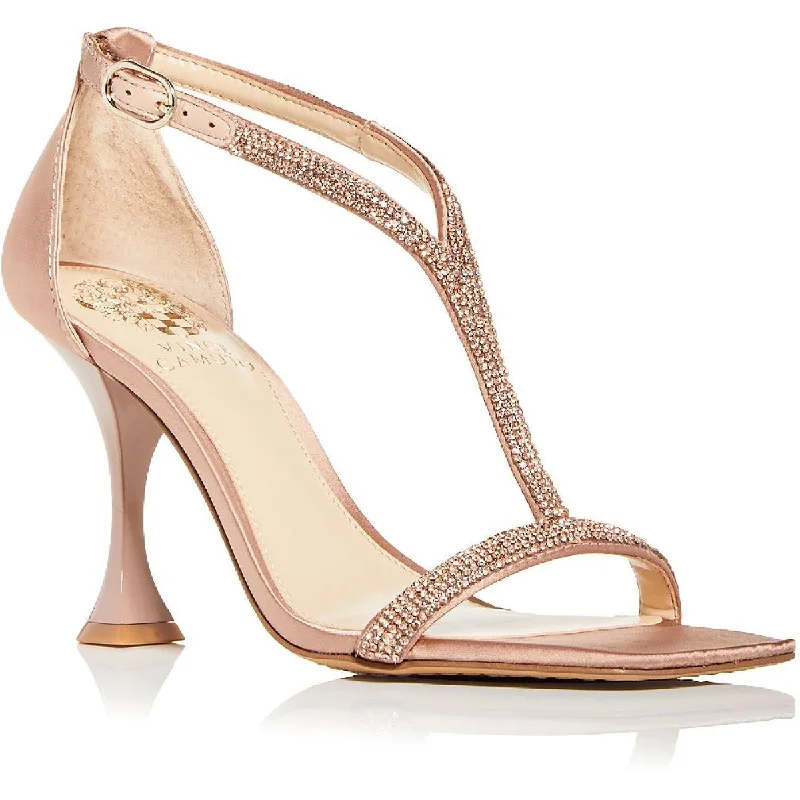 Ladies shoes featuring leather finishes look luxurious -Vince Camuto Womens Sorthand  Satin Jeweled Pumps