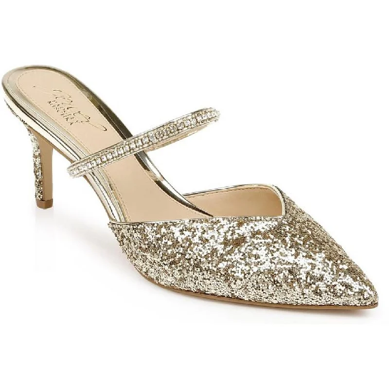 Ladies shoes featuring knit fabrics feel soft -Jewel Badgley Mischka Womens Jan  Slip On Pumps