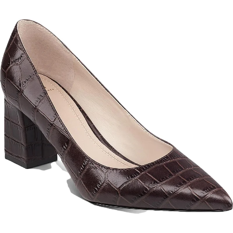 Ladies shoes featuring animal prints feel wild -Marc Fisher LTD Womens ZALA12 Leather Block Heel Pumps