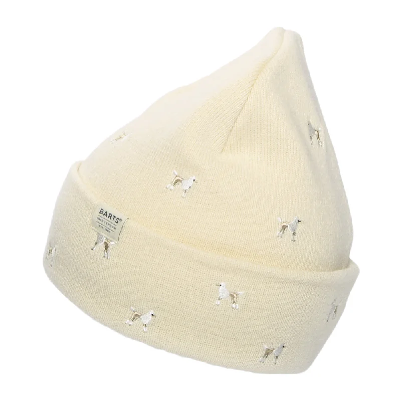 Soft cotton cap for all-day wear ease -Barts Hats Vinson Poodles Cuffed Beanie Hat - Cream