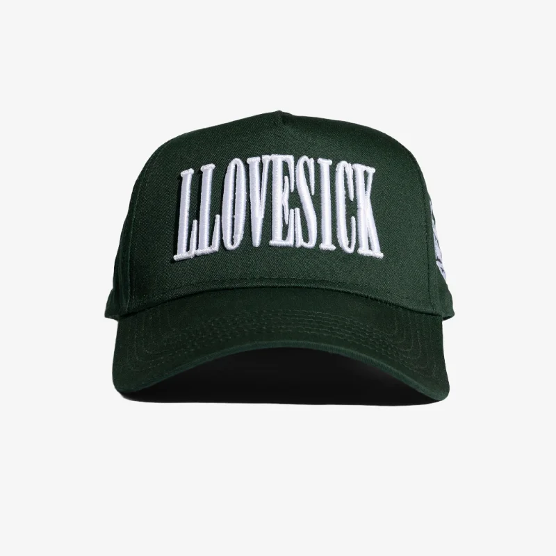 Classic navy cap for timeless wardrobe staple -LLovesick 'Classic Logo' 3D Embroidered Snapback Cap Green LL1-101-FGN