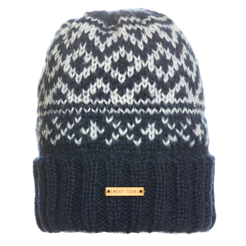 Warm wool cap for cold weather days -Cassidy Beanie in Navy