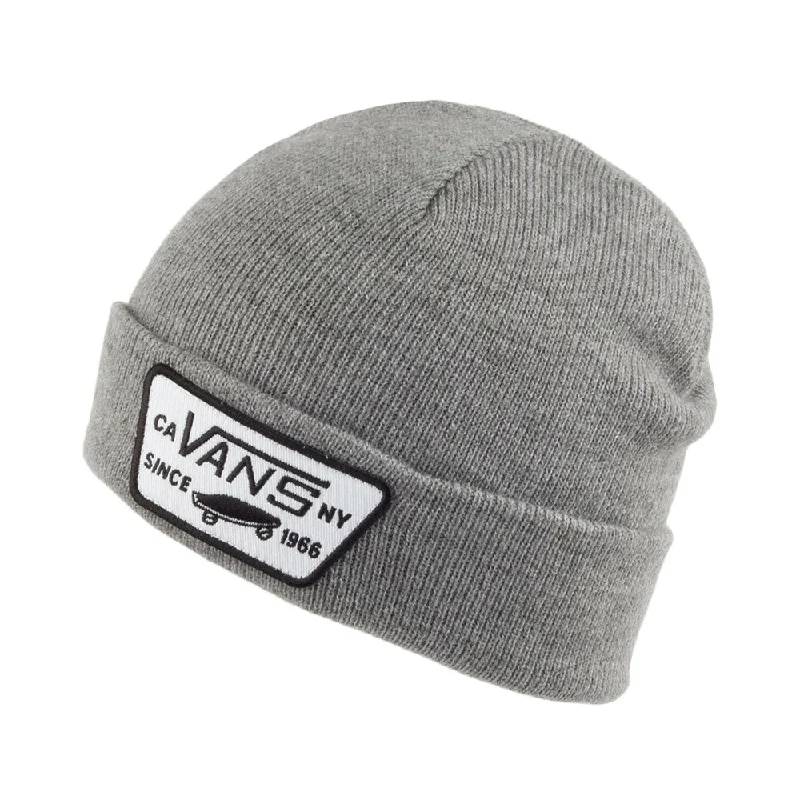 Vintage washed cap for faded cool look -Vans Hats Kids Milford Beanie Hat - Grey