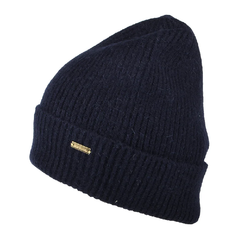 Lightweight cap with quick-dry fabric finish -Barbour Hats Kirton Cuffed Beanie Hat - Navy Blue